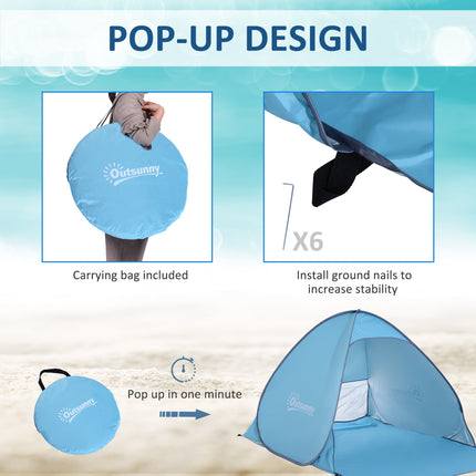 Beach Tent Instant Camping Portable Pop up Automatic Carry Case Blue Hiking
