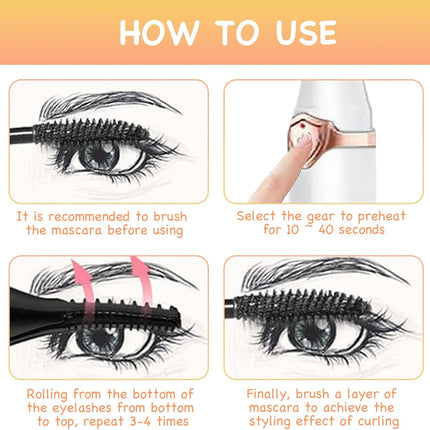 Heated Lash Curler, USB Rechargeable Electric Eyelash Curler with Brush, 6X1Inch Portable Makeup Lash Curlers for Women