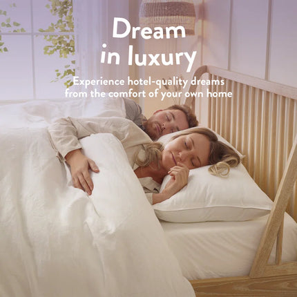 Duck Feather Pillow – Natural Fill, 100% Cotton Cover – Soft yet Supportive Bed Pillow for Side & Back Sleepers – Hotel-Quality Comfort