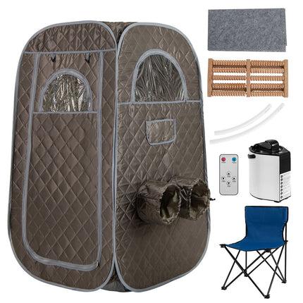 Portable Steam Sauna Tent with 1000W 3L Steam Generator and Chair
