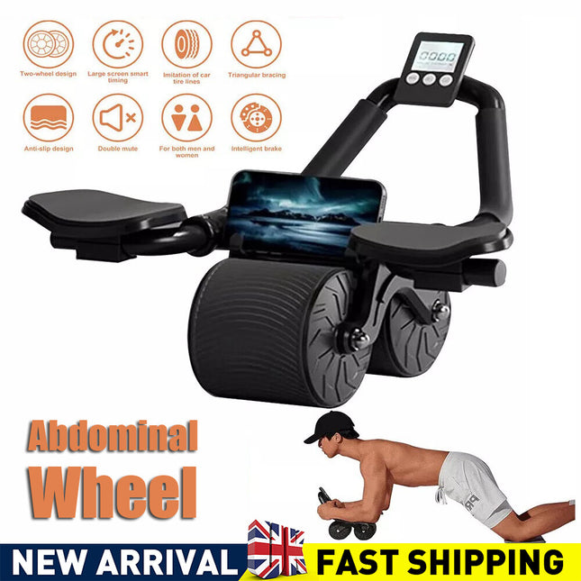 Abdominal Wheel Automatic Rebound Elbow Support Anti-Slip Fitness AB Roller