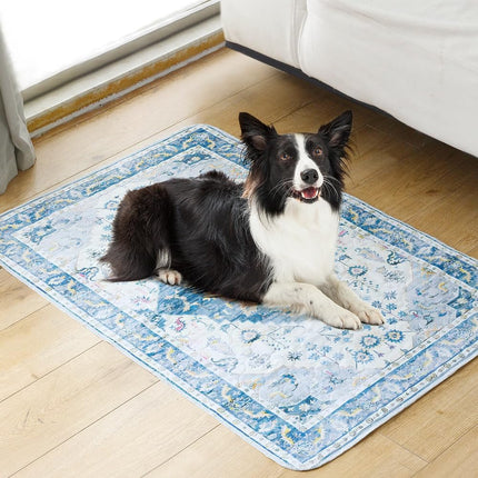 Washable Pee Pads for Dogs 2 Pack Reusable Puppy Training Pads 24"X18" Super Absorbent Waterproof Dog Training Pads, Non-Slip Potty Pads Whelping Pads Litter Mat Pet Supplies Blue