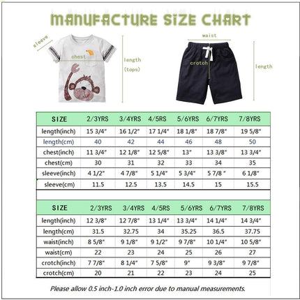 Toddler Boy Clothes Boys Summer Outfits Cotton Short Sleeve T-Shirt & Shorts Set 2-7Yrs