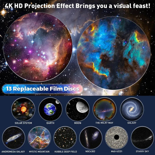 13In1 Galaxy Starry Sky Projector Night Light Rotating LED Planetarium Star Lamp