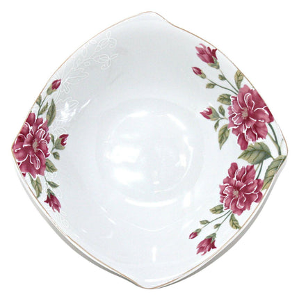 16PC Square Dinner Set Porcelain Dining Soup Plate Bowl Mug Dinnerware Printed