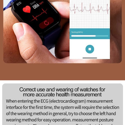 ECG PPG Smart Watch Heart Rate Blood Pressure Body Temperature Notifications UK