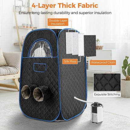 Portable Steam Sauna Tent with 1000W 3L Steam Generator and Chair