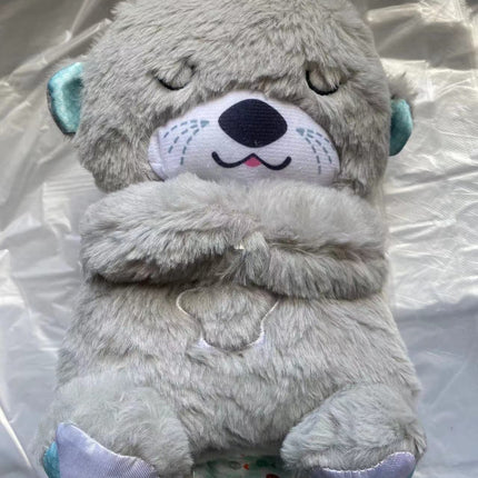 Sound Machine Soothe 'N Snuggle Otter Portable Plush Baby Toy with Sensory Details Music Lights & Rhythmic Breathing Motion