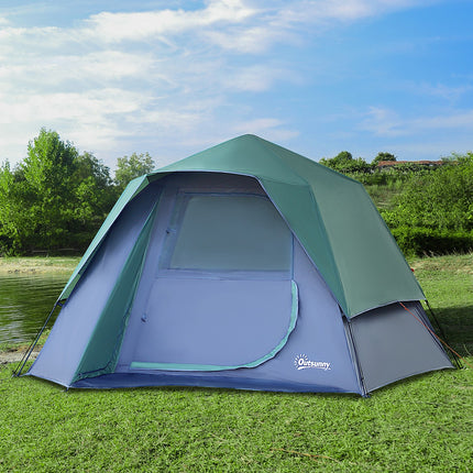 Outdoor 3-4 Person Pop-Up Camping Tent W/ Removable Rainfly Pack Storage Bag