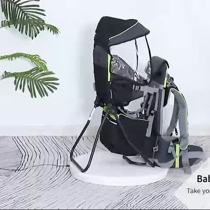 HOMCOM Baby Hiking Backpack Carrier W/ Detachable Rain Cover for Toddlers Black
