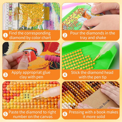 DOMROM Diamond Art Painting Kits for Adults, Cat Diamond Painting Kits Full DIY