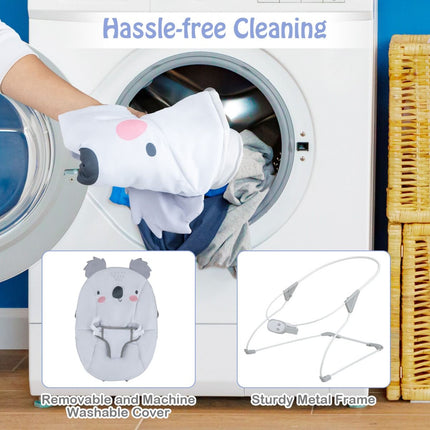 Portable Baby Bouncer with Detachable Toy Bar for Babies 0-6 Months Old up to 9 Kg