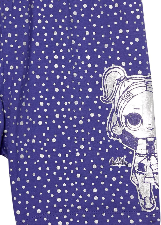 Girls  Oversize T-Shirt & Bike Short Bundle Set T Shirt, Lilac/Purple