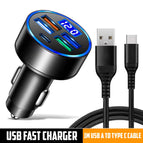 Fast Car Charger + 1M Type C Cable