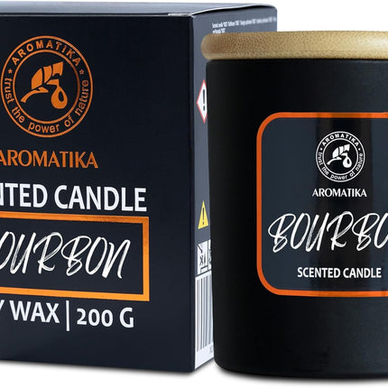 Scented Candle Bourbon 200G - Soy Wax Candle - Home Scented Candle - Aromatherapy Candle - Rich and Intense Scent - Air Freshener - Glass Candle Gift - Gift for Men