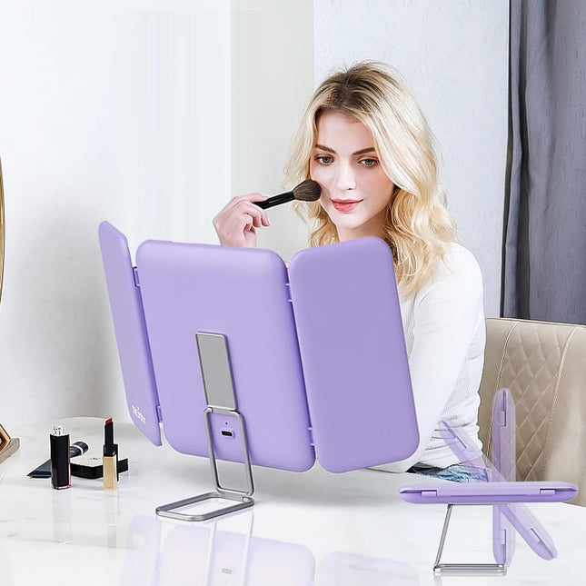 SEJOY Makeup Mirror with Lights, 1X 3X 7X Magnifying Mirror, Touch Control, Trifold Makeup Mirror, Portable LED Makeup Mirror