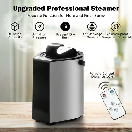 3L Portable Steam Sauna with 9-Level Temperature and Folding Chair