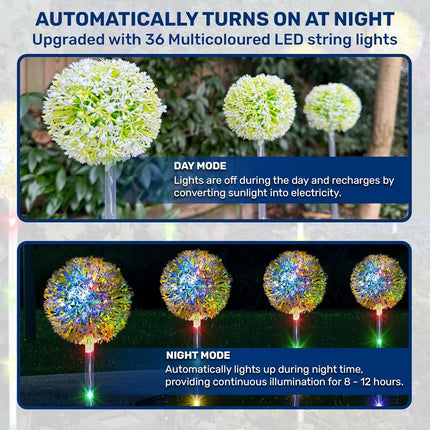 CUQOO Solar Garden Lights – 4 Pack Colour-Changin