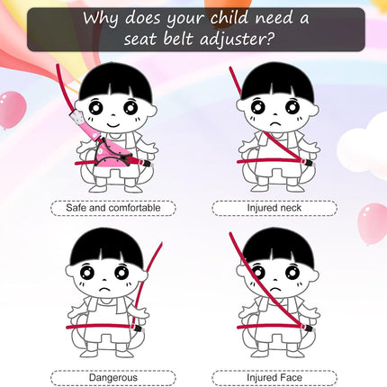 Car Seat Belt Pads, Seat Belt Covers for Kids, 2PCS Universal Car Seatbelt Adjus