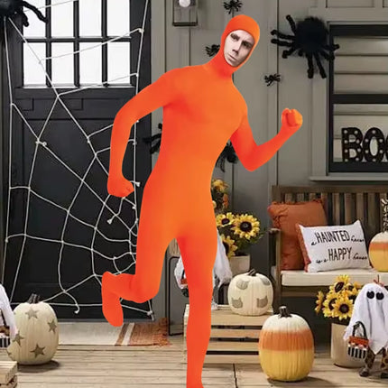 Full Bodysuit Open Face Stretch Adult Costume Zentai Disappearing Man Body Suit for Men Women Halloween Carnival Cosplay Costume