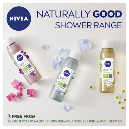 Nivea Naturally Good Oil Infused Shower Gel, Cotton Flower & Organic Oil -2 Pack