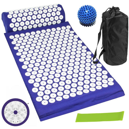 Acupressure Mat with Pillow & Ball Acupuncture Pin Massage Set Neck Pain Relief