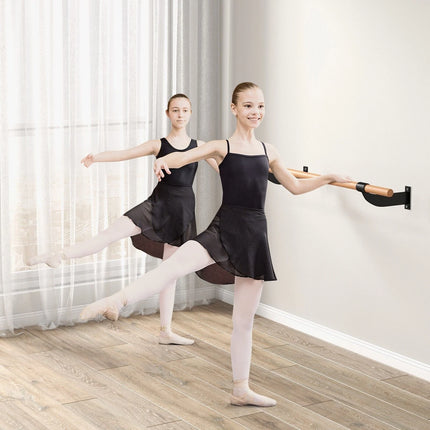 120CM Wall-Mounted Beech Wood Ballet Barre