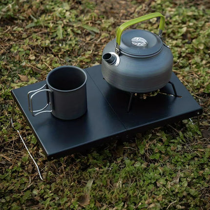 Outdoor Folding Small Table Portable Picnic Mini Table Thickened Steel Plate Spider Stove Insulated Table Camping Equipment