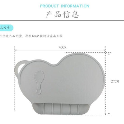 New FDA Approved Kids Baby Bowl Room Table Mat Silicone Placemat Heart Spoon