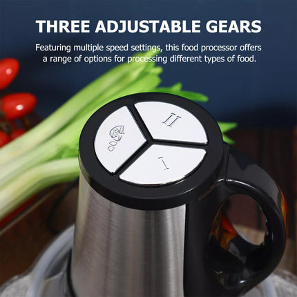 2L Electric Chopper Food Processor Multi Blender Meat Fruit Vegetable Mixer Tool