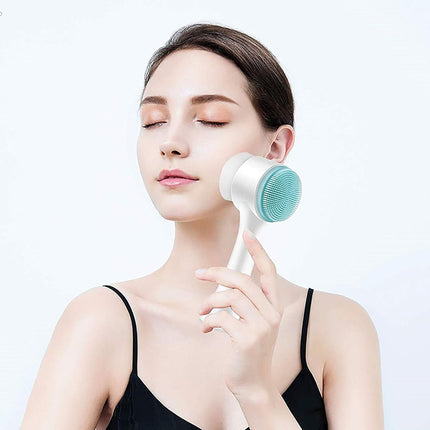 2PCS Manual Facial Cleansing Brush, 2-In-1 Facial Cleansing Brush, Silicone Double Sided Exfoliating Brush, Deep Cleansing Skin Keratin Cleaning System, Wash Makeup Massaging