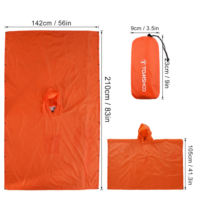 Foldable Waterproof Poncho Reusable Plastic Adult Camping Festival Rain Coat New