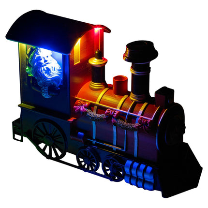 Christmas Smoke & Light up LED Santa Express Locomotive Train Xmas Toy Gift Set