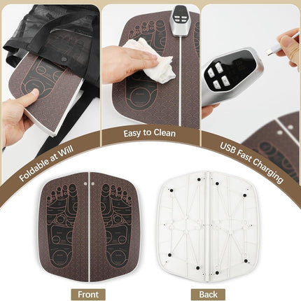 EMS Foot Massager Mat Electric Pad Blood Muscle Circulation Relief Pain LED USB