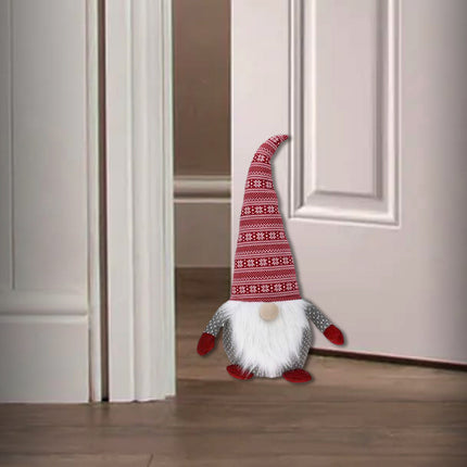 Christmas Gnome Plush Door Stop Door Stopper Large Heavy Fabric Novelty Xmas Dec