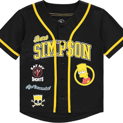 Boys Bart Simpson Baseball Jersey Shirt and Shorts Clothing Set- Little and Big Boys Sizes 4-20