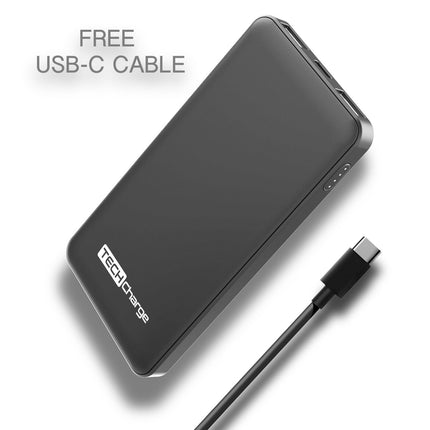 Tech Charge Power Bank Dual Port Output & USB-C Compatible Fast Portable Charger