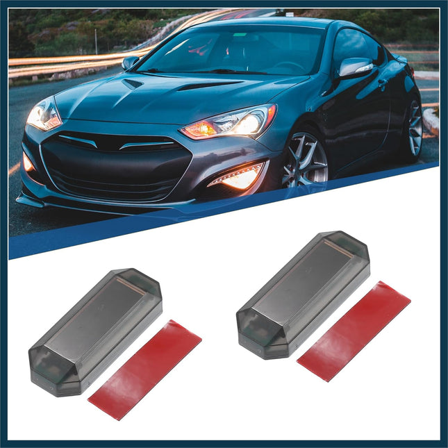 2Pcs 3.7V Power Solar Alarm Light Interior Simulated Dummy Waterproof LED Warning Light Car Security anti Theft Device Red Blue Automotive Parts