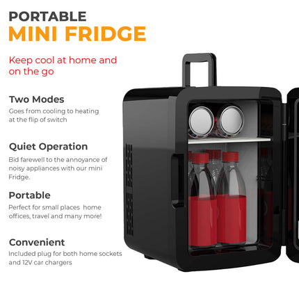 10L Mini Fridge Table Top Electric Cooler Portable Bedroom Ice Box Office Car UK