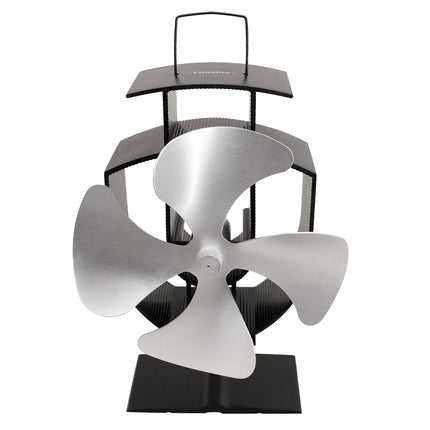 3 4 Blade Heat Powered Stove Fan Silver Wood Log Burner Fire Stove Mini Top Fan