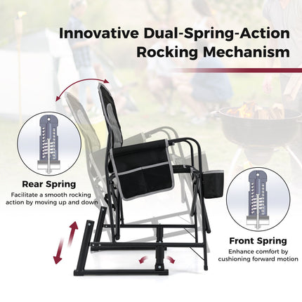 Outdoor Rocker Camping Chair Portable Foldable Rocking Chair