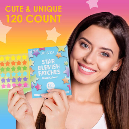 Star Pimple Patches,Hydrocolloid Patches (120 Patches),Cute Pimple Patches in 6 Colors for Face,Cute Face Stickers