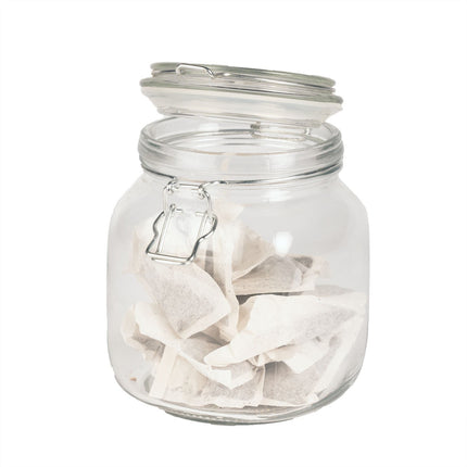 1L Glass Storage Jars with Clip Top Lid - Set of 6 Airtight Glass Storage | M&W