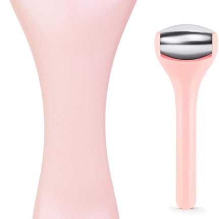 Ice Roller for Face and Eye 2 Pcs,Face Roller Skin Care for Puffiness,Migraine,Pain Relief,Eye Roller for Puffy Eyes Dark Circles,Stainless Steel Facial Roller (Pink)