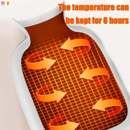 Hot Water Bottle with Faux Fur Removable Pom Pom Cover Body Warmer Xmas 2L Mink