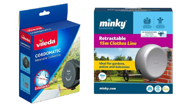 Minky Automatic Retractable Washing Line 15M Vileda Cordomatic Outdoor Dry Reel