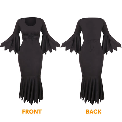 LADIES WITCH FANCY DRESS COSTUME FISHTAIL DRESS and HAT HALLOWEEN GOTHIC OUTFIT