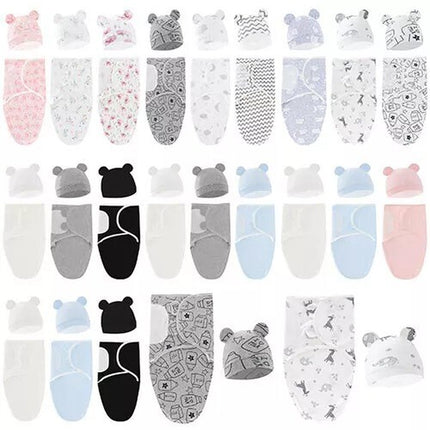 3Xpack 100% Cotton Baby Swaddle Wraps 0-3 Months Swaddle Wrap for New Born HAT