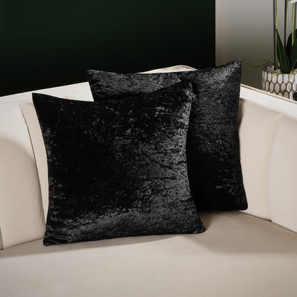 Sienna Crushed Velvet Set of 4 X Cushion Covers Case Plain Sofa Luxury 18" X 18"