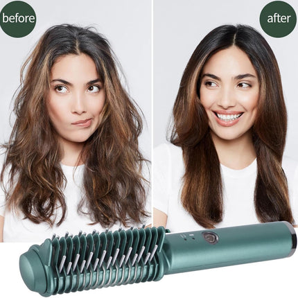 Hair Straightening Brush, Portable Cordless Straightening Comb Evenly Quickly Heating anti Scald USB Rechargeable Hair Styling Tool, Perfect for Home, Travel, Salon Use